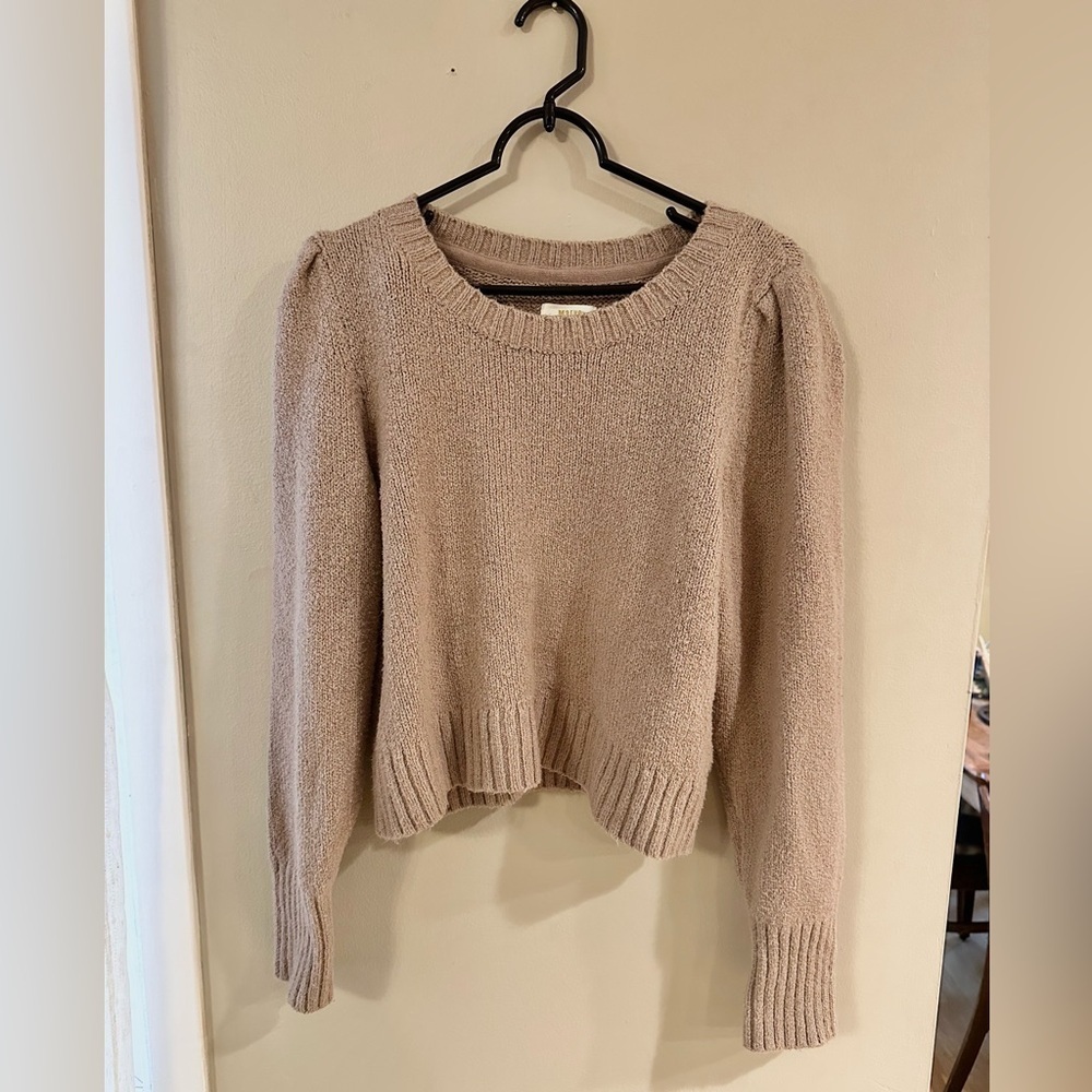 Maeve by Anthropologie Women's Crew Neck Taupe Sweater Size L